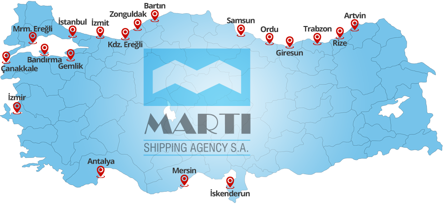 Marti Agency Turkish Ports Map